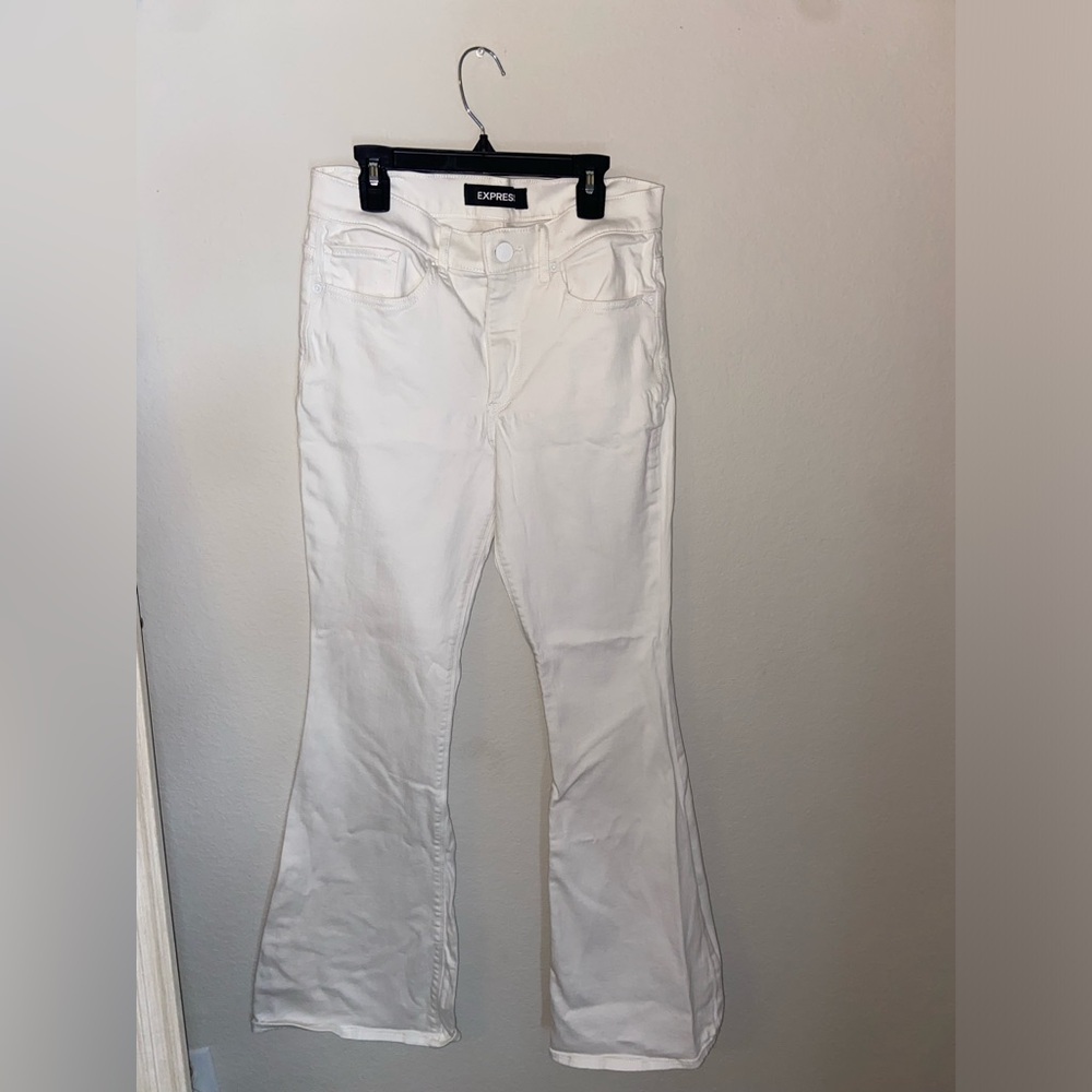 White Express high rise flare jeans